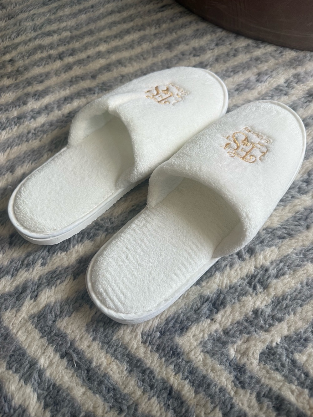 Tokyo Disney Sea Fantasy Springs White Spa Terry Slippers, Two Pairs